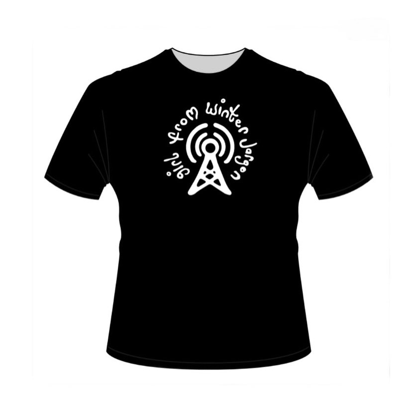 Black T Shirt Girl From Winter Jargon Logo